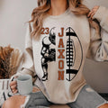 Custom Name And Number Football Sweatshirt, Football Mom Shirt, Personalized Football Mom, Game Day Shirt, Football Season, Gift For Player Shirt, Ful