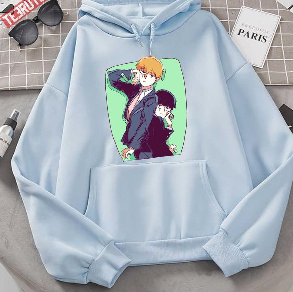 Shigeo Kageyama And Reigen Arataka Sketch Mob Psycho 100 Unisex Hoodie
