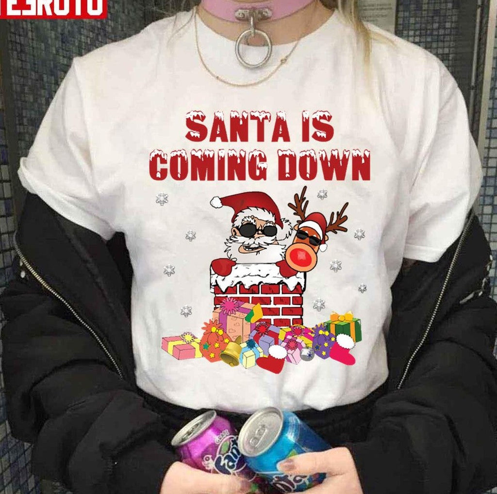 Santa Is Coming Down The Chimney Unisex Sweatshirt