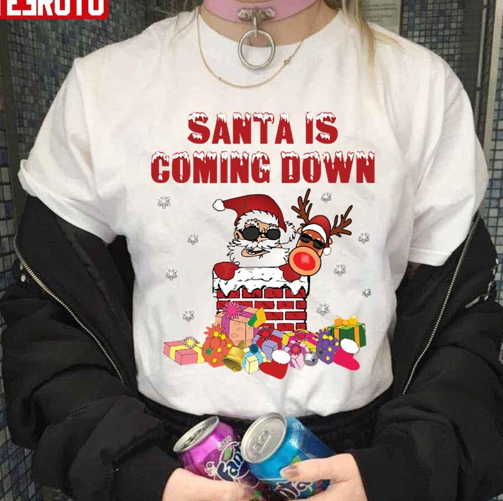 Santa Is Coming Down The Chimney Unisex Sweatshirt