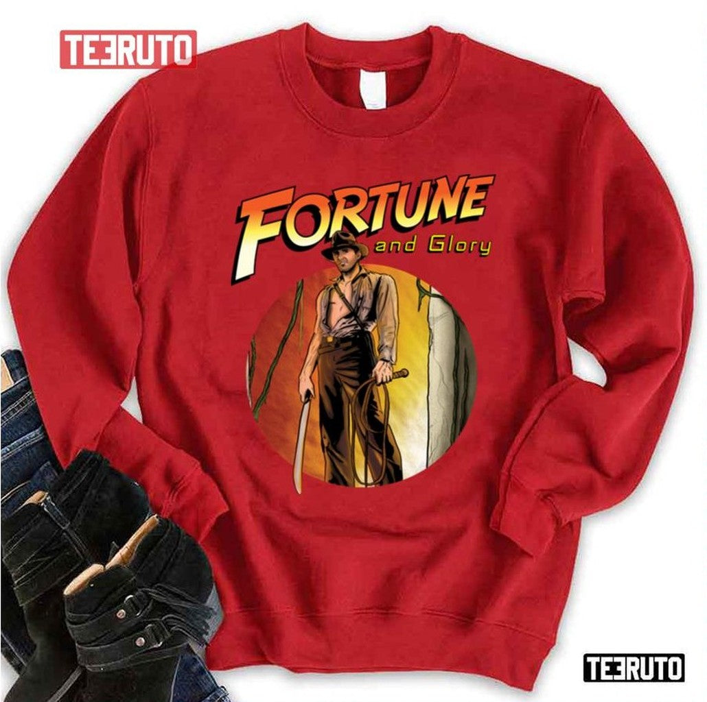 Animated Design Indiana Jones Fortune And Glory Adventurer Unisex Sweatshirt