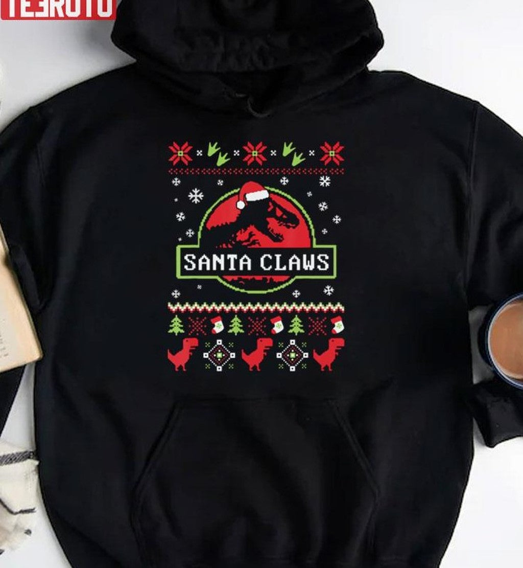 Santa Claws Dinosaur 2023 Christmas Sweatshirt