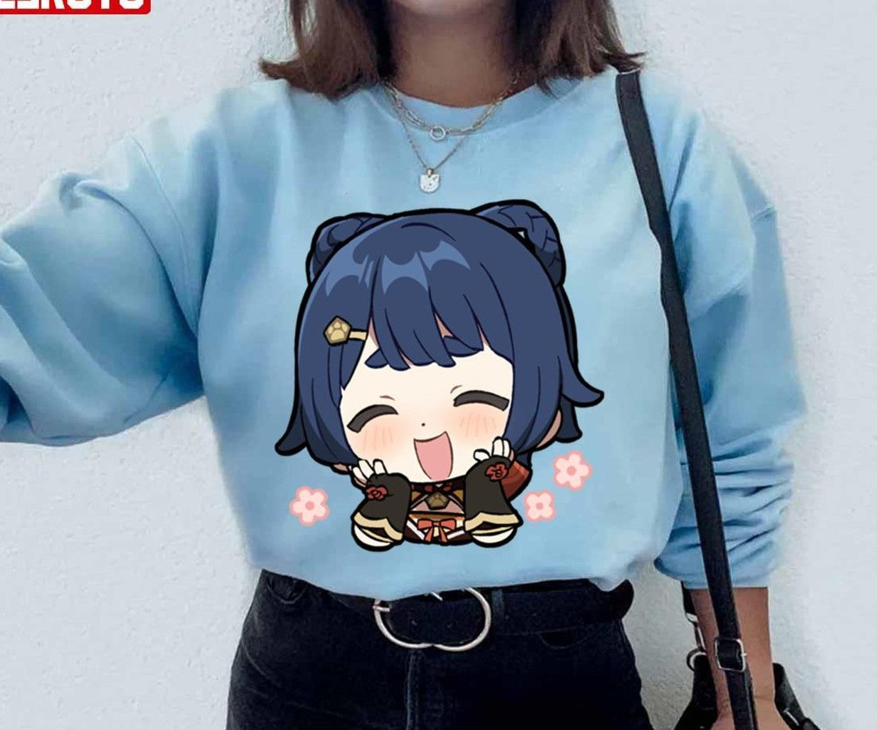 Smiling Chibi Xiangling Genshin Impact Unisex Sweatshirt