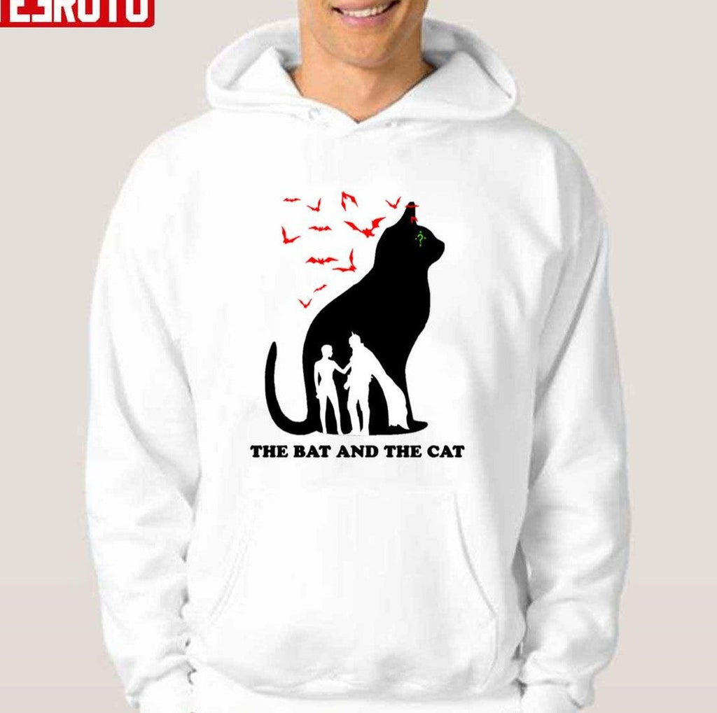 The Bat And The Cat Silhouette Cat-Bat Unisex Sweatshirt