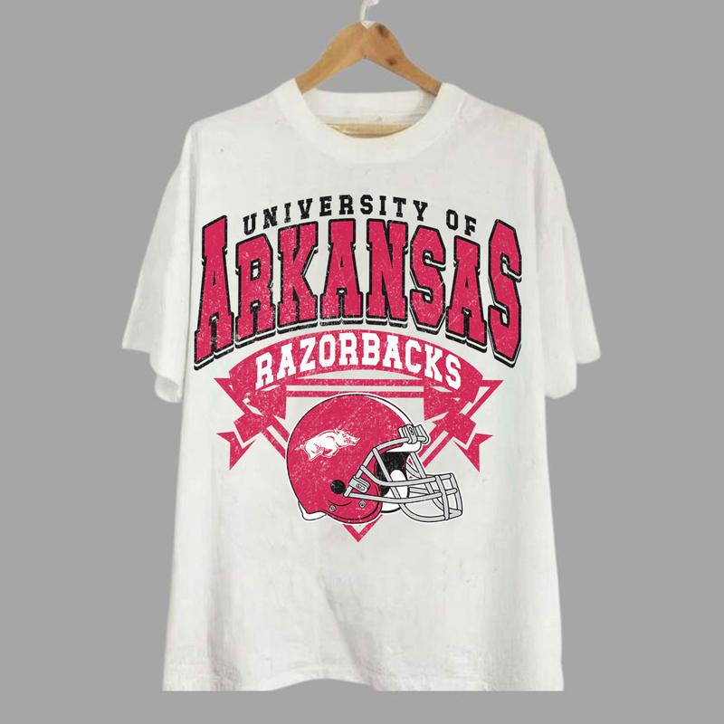 Arkansas Razorbacks Vintage NCAA Sweatshirt, Unisex Razorbacks Football Shirt, Classic Sport Hoodie for Fans, Cotton Casual Shirt, T-Shirt