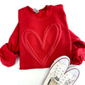 Puff Print Double Heart Crewneck Sweatshirt, Hoodie, T-shirt, Embossed Valentine's Day Sweatshirt, Heart Puff Sweatshirt, Hearts Sweatshirt, Valentine