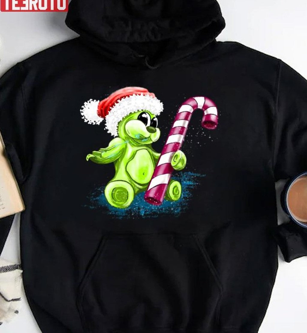 Bear Gummy And Candy Cane Christmas Unisex Sweatshirt