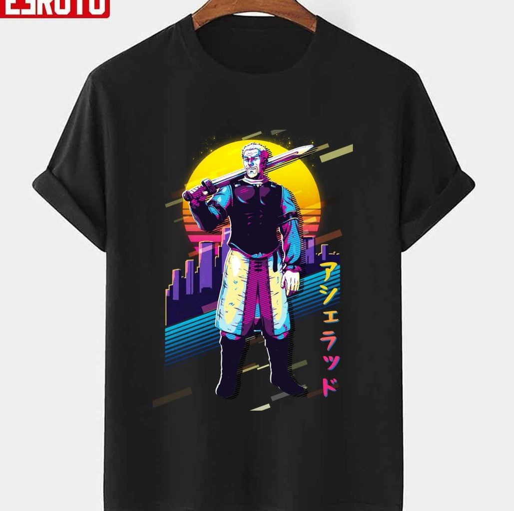 Sunset Neon Retro Vinland Saga Askeladd Unisex T-Shirt