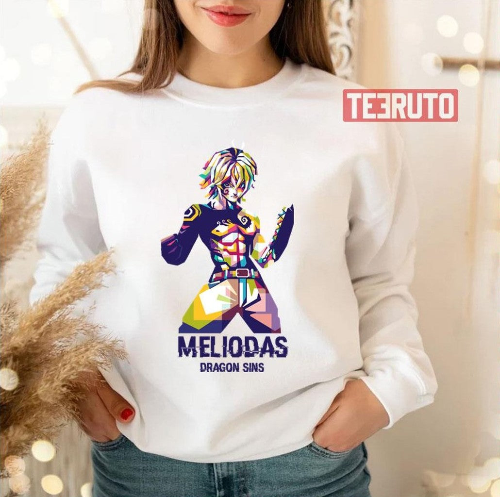 Anime Nanatsu No Taizai Meliodas Colorful Geometric Art Unisex T-Shirt