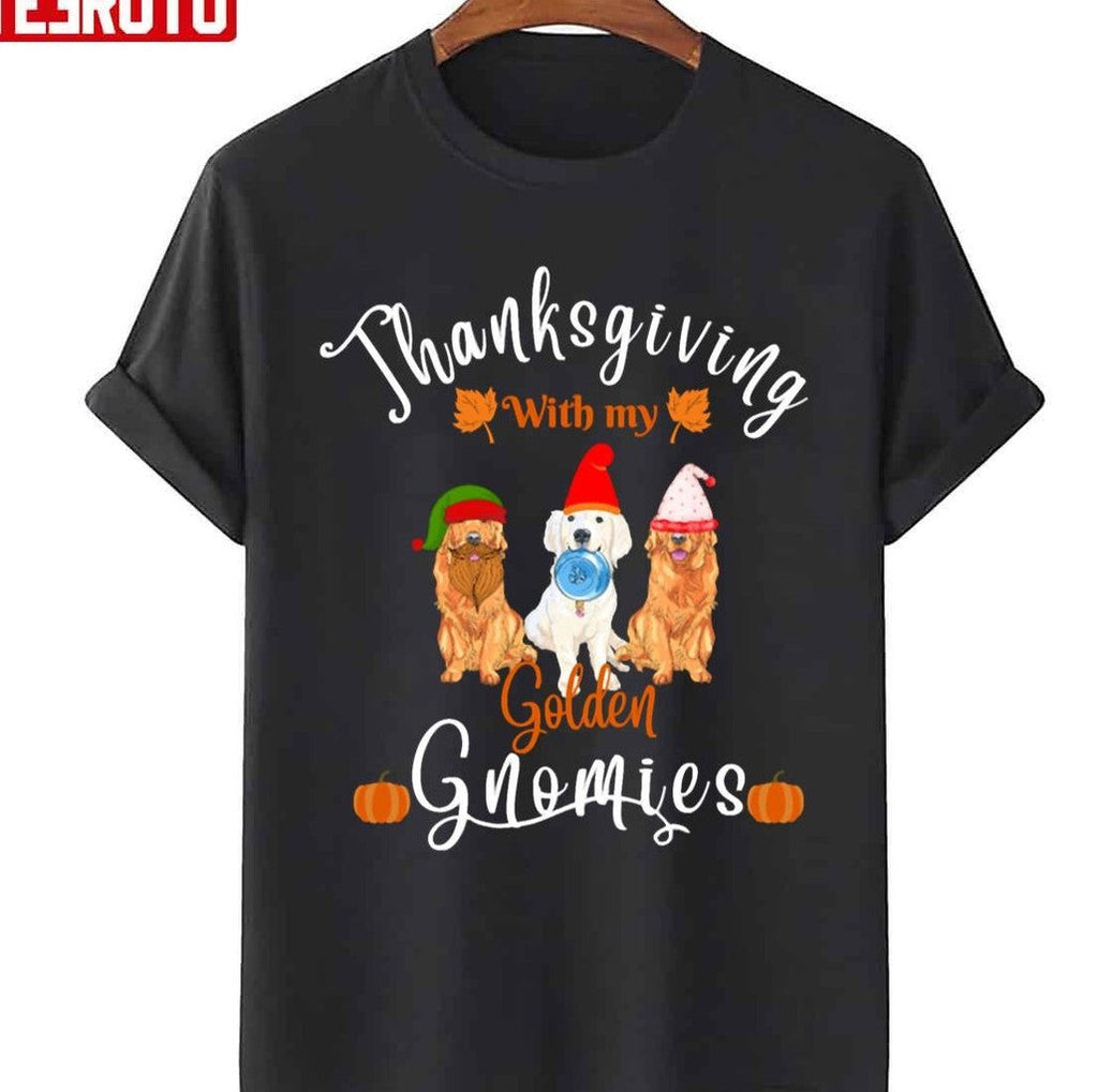 Thanksgiving With My Golden Dog Gnomies Unisex Sweatshirt