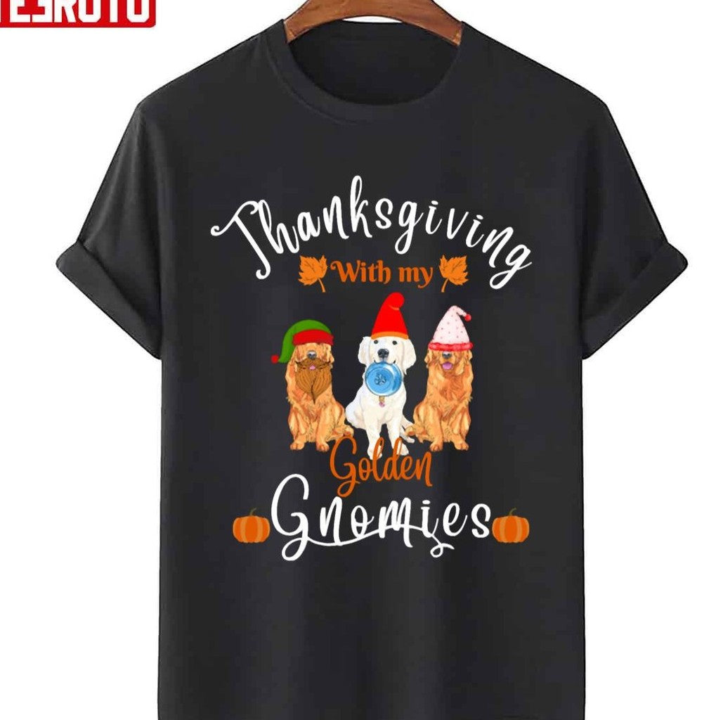 Thanksgiving With My Golden Dog Gnomies Unisex Sweatshirt