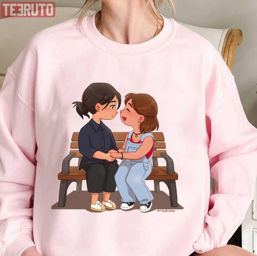 On A Bench Sister Beatrice Warrior Nun Cartoon Art Unisex Sweatshirt
