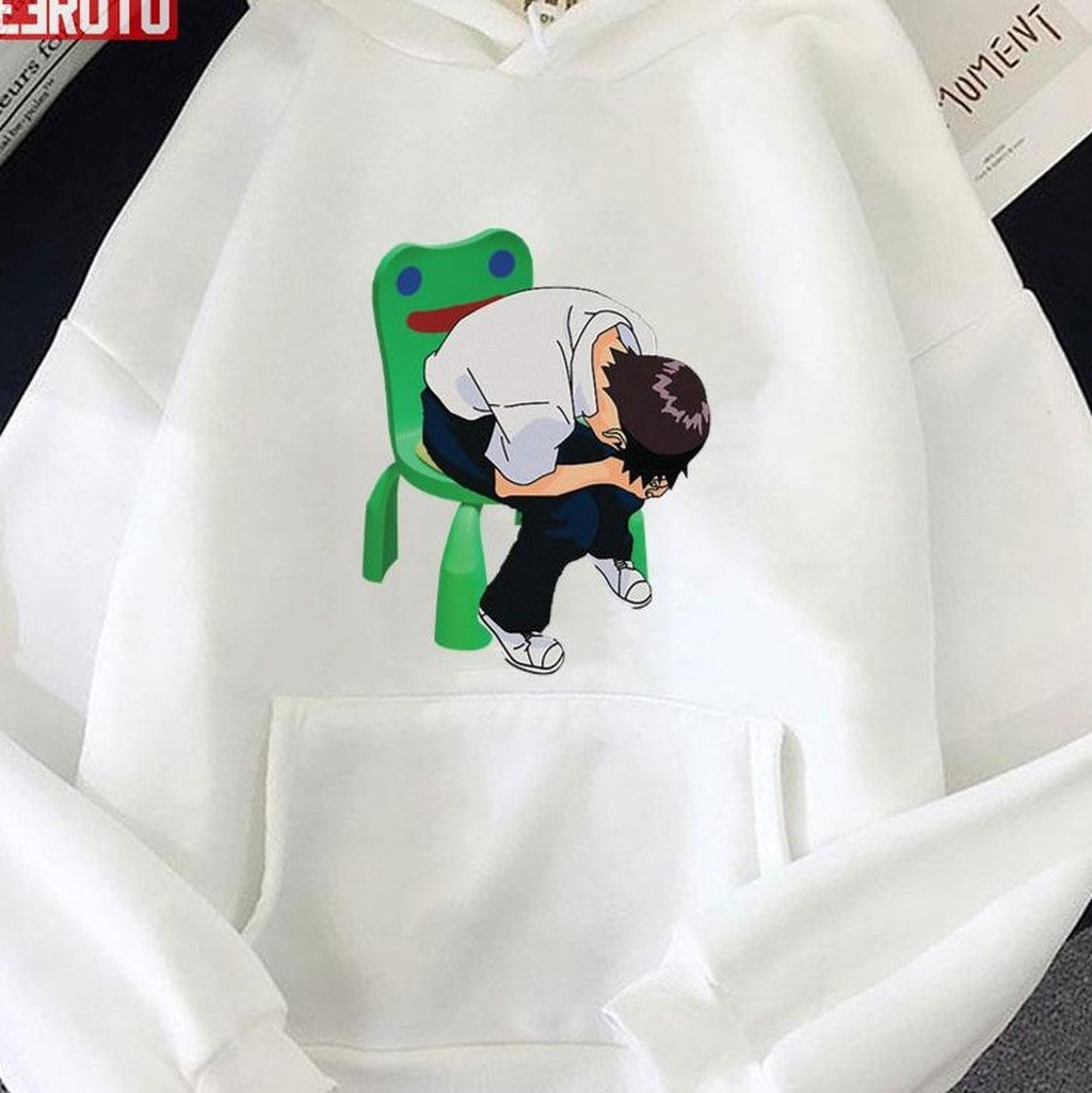 Shinji Ikari In The Froggy Chair Evangelion Anime Unisex Hoodie
