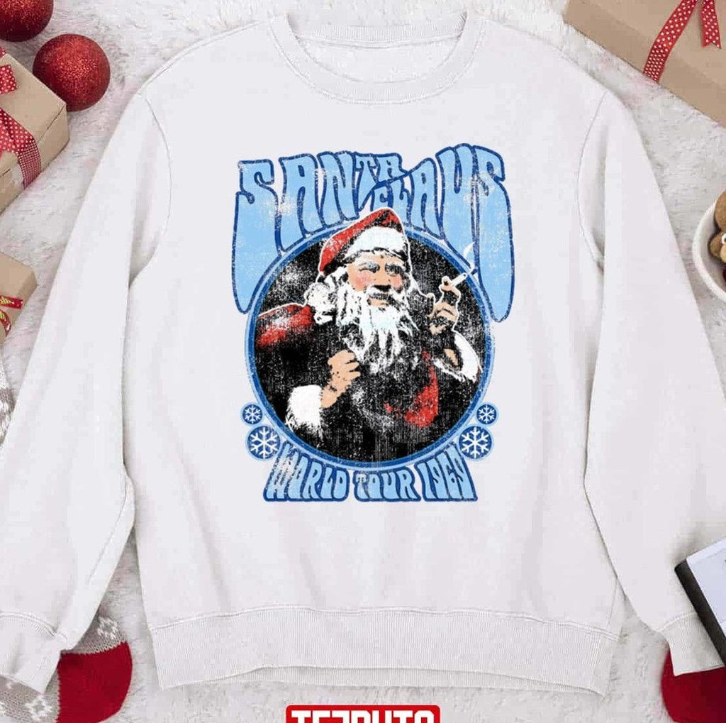 Smoking Santa Claus World Tour 1969 Vintage Woodstock Christmas Concert Unisex Sweatshirt