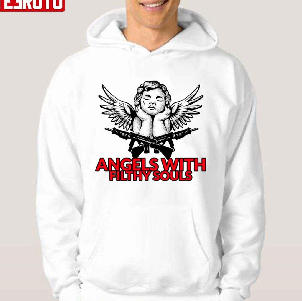 Angels With Filthy Souls Gangster Gun Design Unisex T-shirt