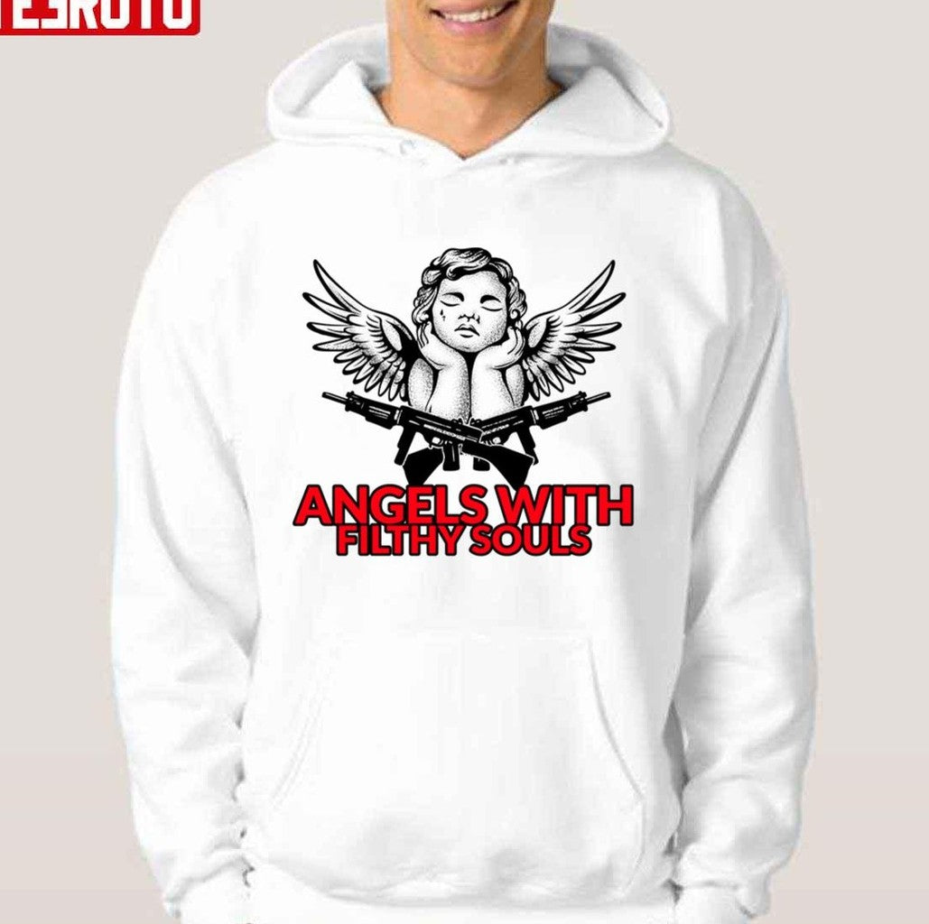 Angels With Filthy Souls Gangster Gun Design Unisex T-shirt