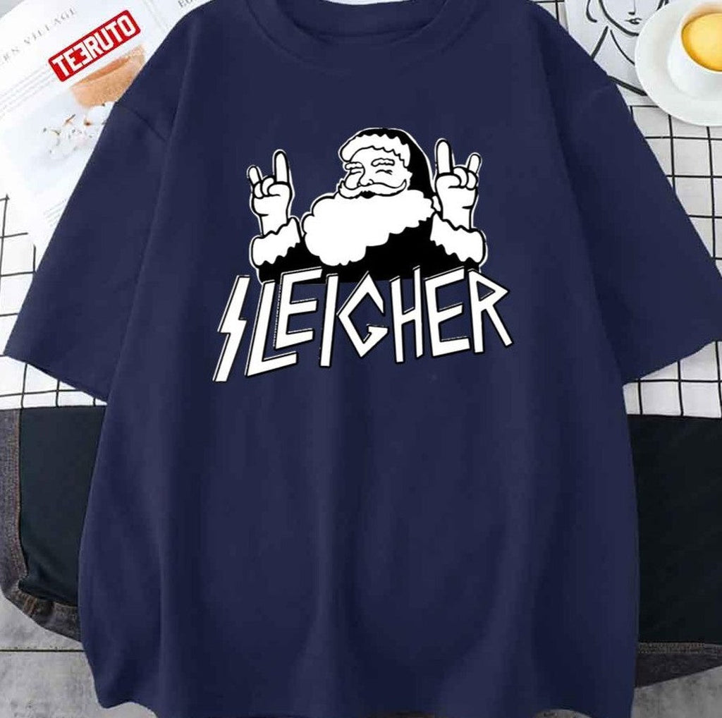 Santa Sleigher Funny Christmas Metalheads Unisex Sweatshirt