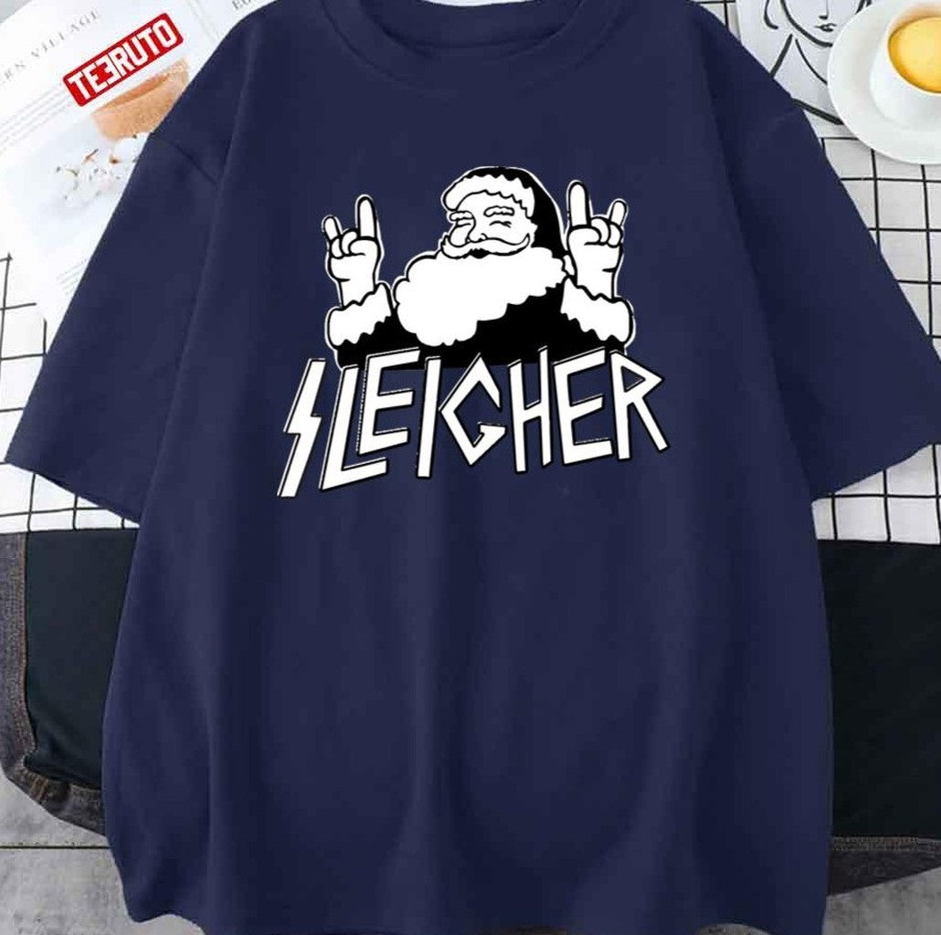 Santa Sleigher Funny Christmas Metalheads Unisex Sweatshirt