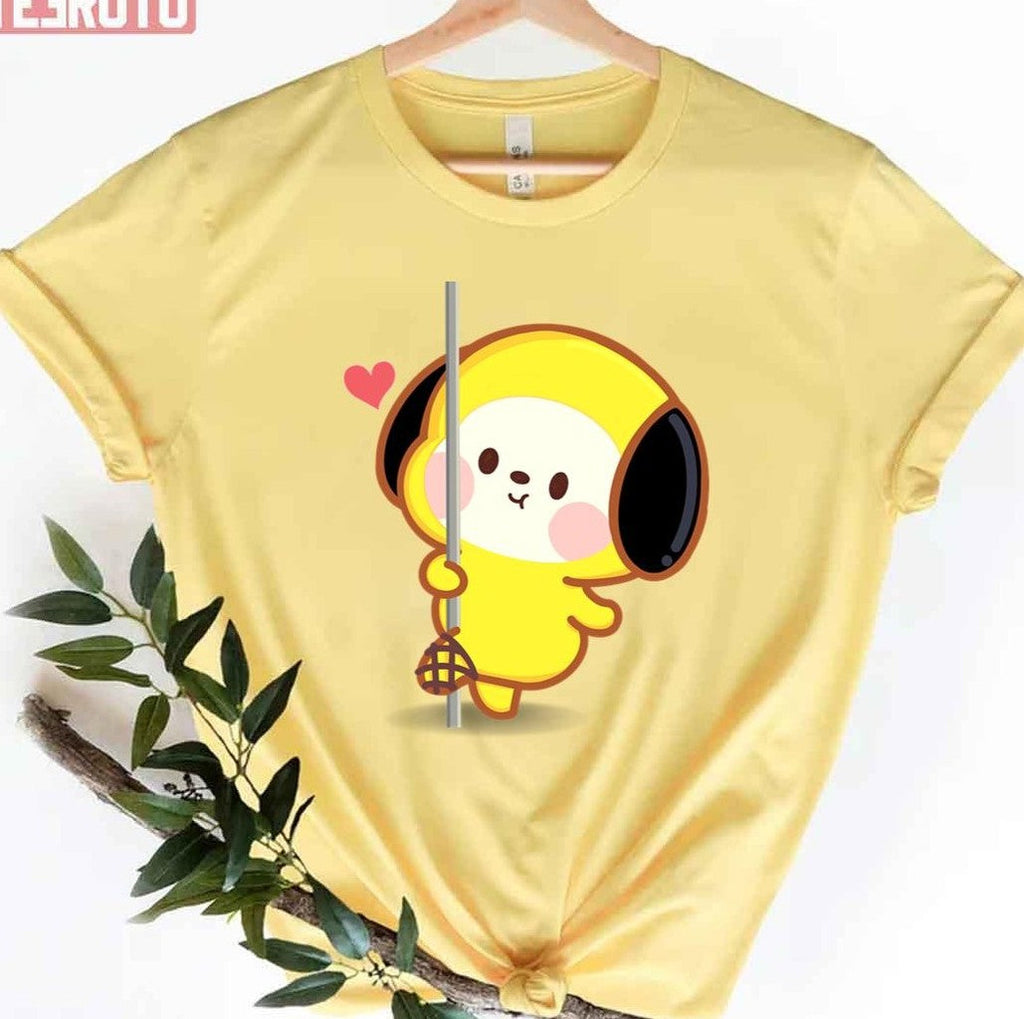Pole Dancing Cute Bts Bt21 Minini Chimmy Jimin Stan Bias Unisex T-Shirt