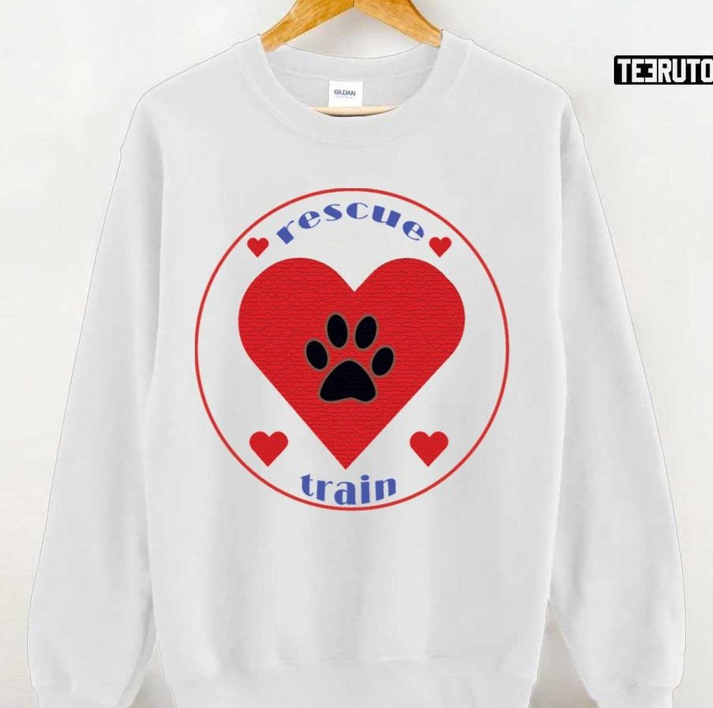 National Rescue Dog Day Rescued Dogs Rule Heart Design Unisex T-Shirt