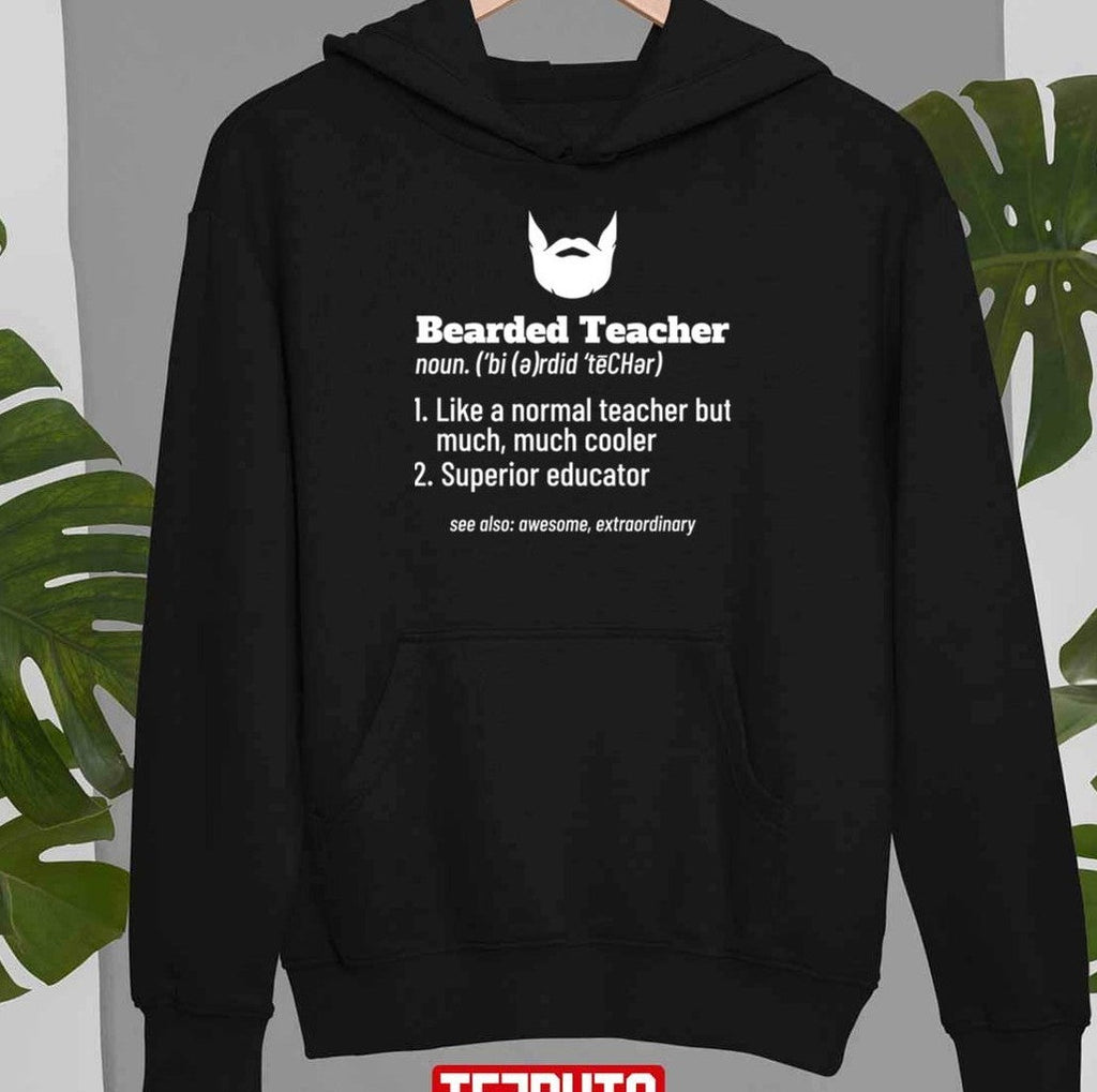 Bearded Teacher Gift Love Teaching Hair Beard School Unisex T-Shirt