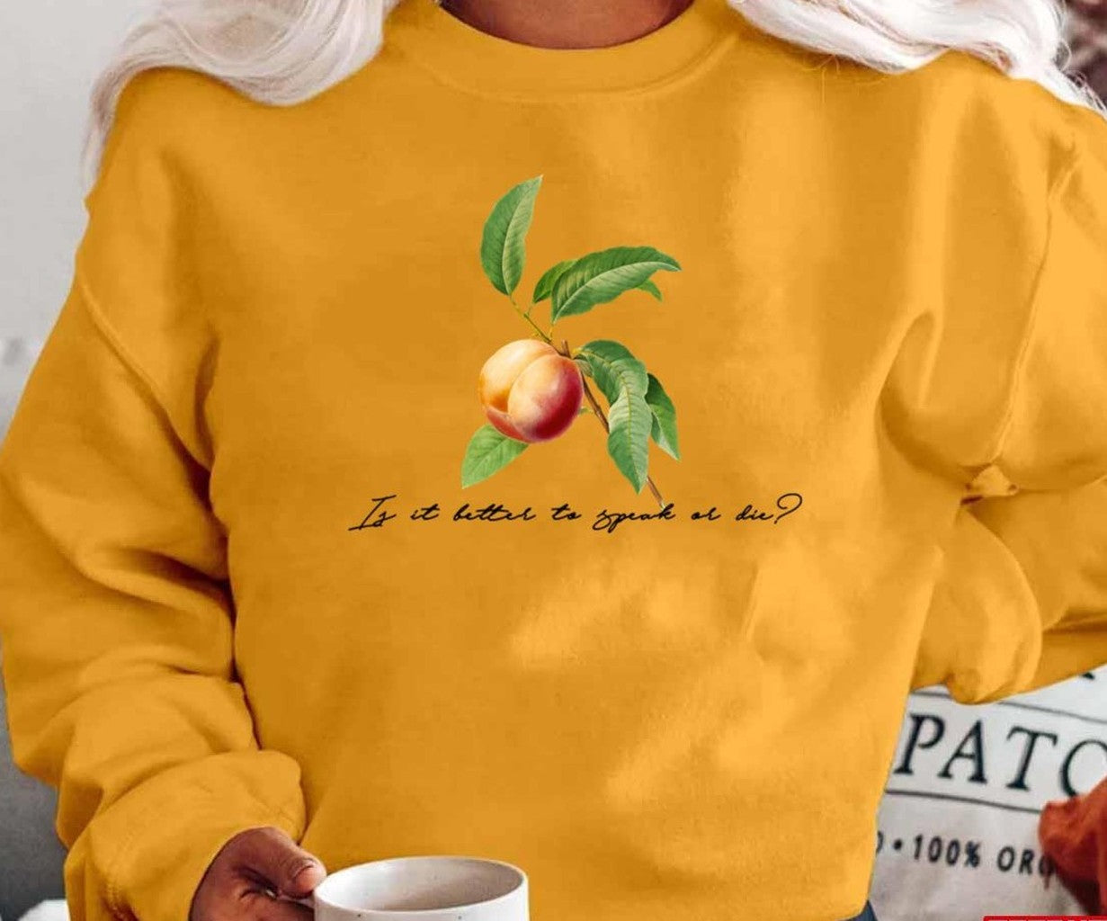 Peach Is It Better To Speak Or Die Unisex T-Shirt