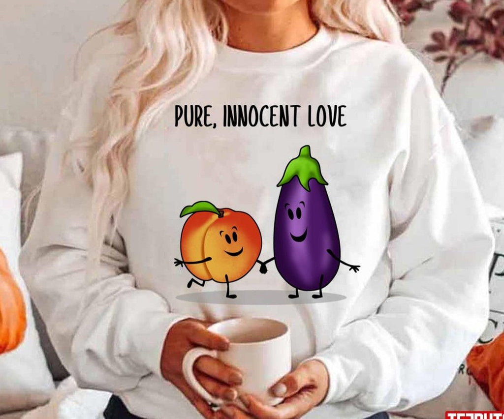Pure Innocent Love Eggplant And Peach Unisex Hoodie