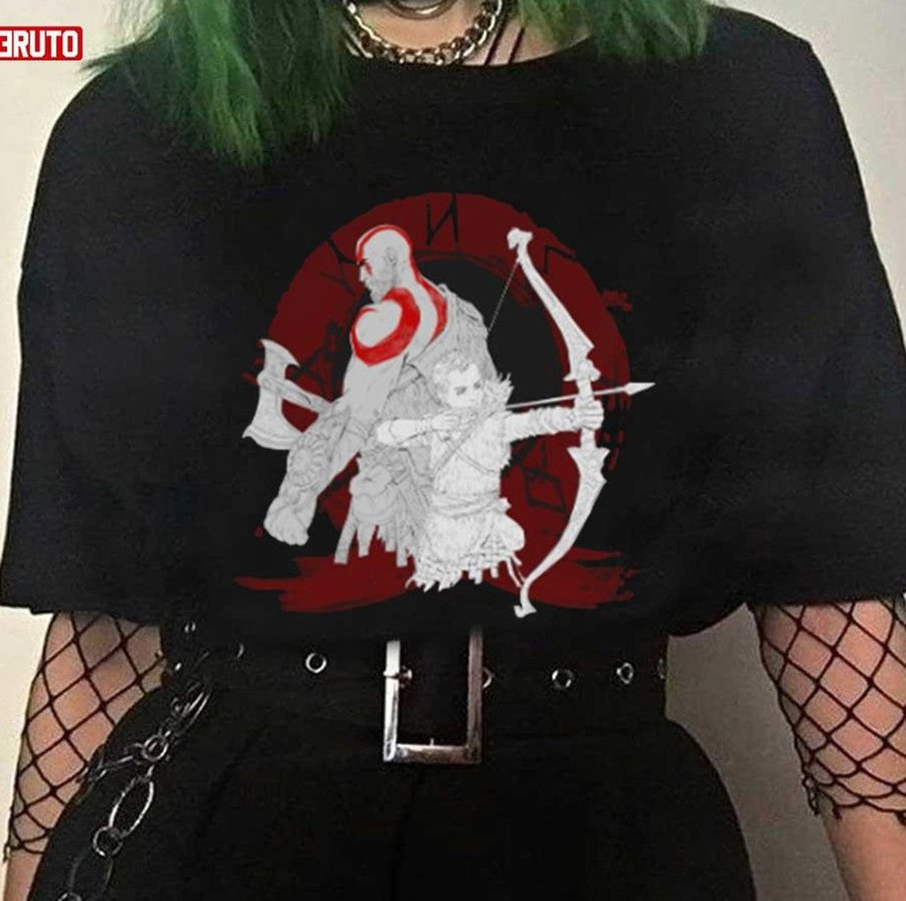 Atreus And Kratos In God Of War Ragnarok Symbol Unisex T-shirt