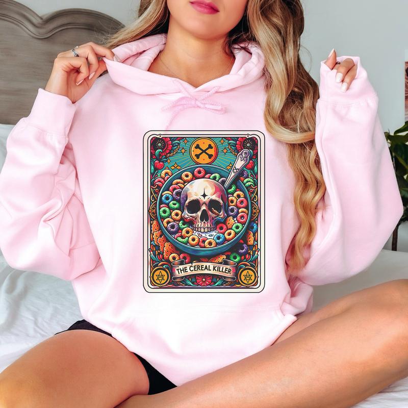 The Cereal Killer Tarot- Unisex Crewneck Sweatshirt - Print is Sublimation, Christmas Crewneck, Gift Idea, Relaxed Fit, Casual Apparel