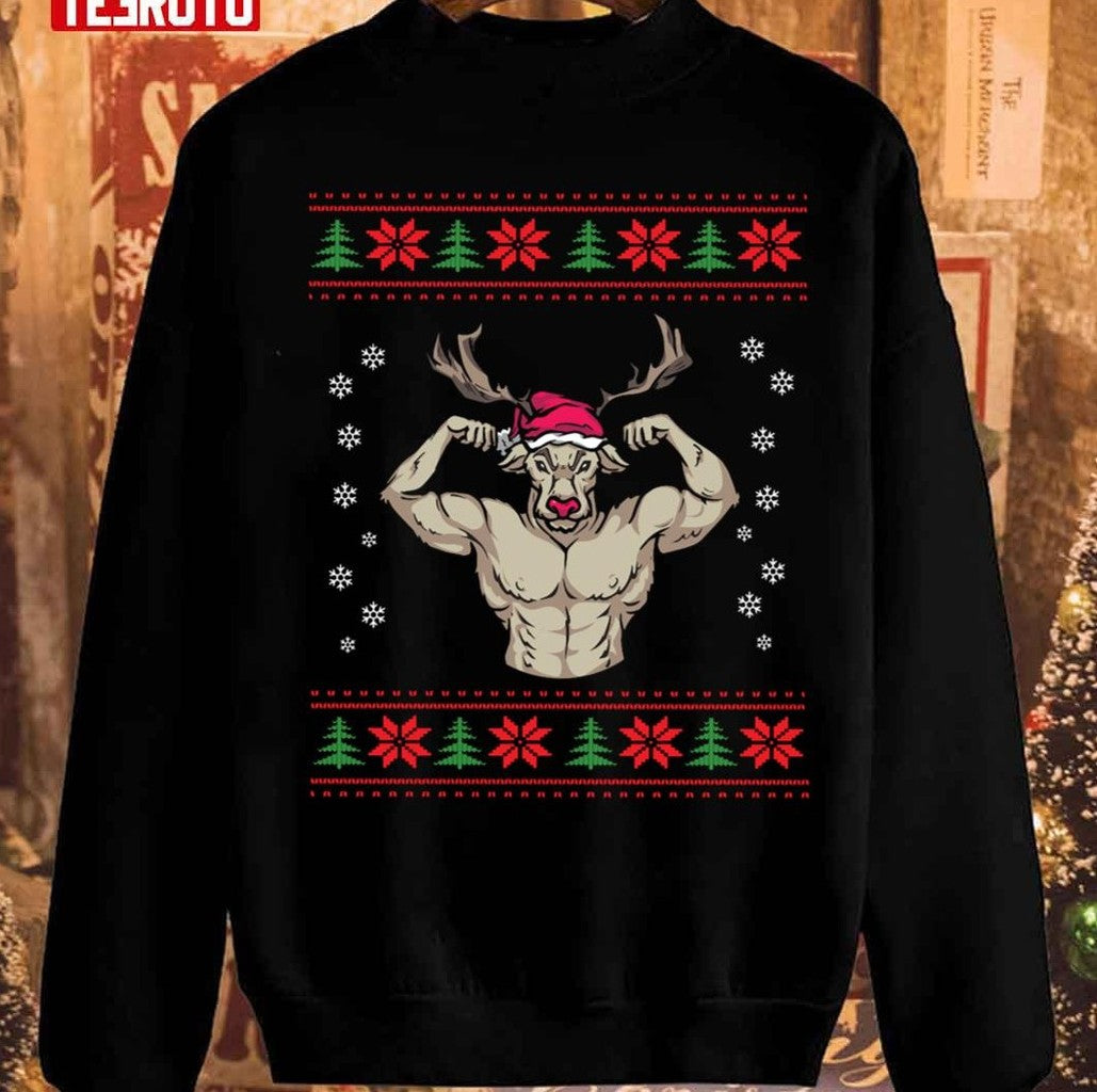 Reindeer This Is My Christmas Pajama Shirt Unisex Sweatshirt