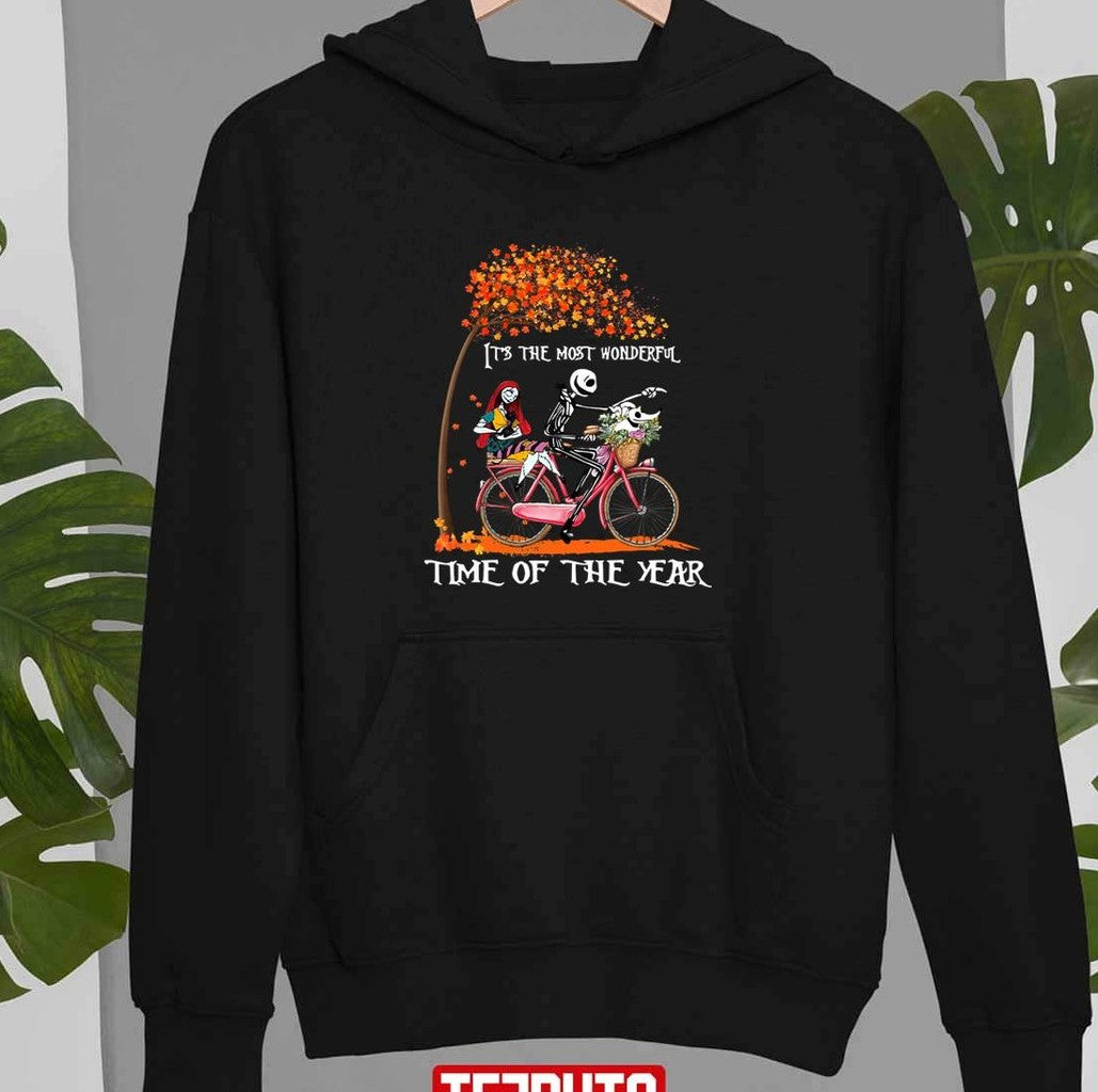 Autumn Is The Most Wonderful Time Of The Year Jack Sally Zero Halloween Scary Pumpkin Head Unisex Sweatshirt