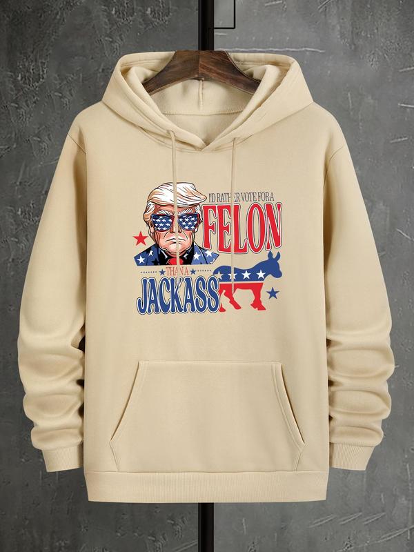 Men's Letter Graphic Print Drop Shoulder Hoodie, Casual Drawstring Pocket Sweatshirt, Daily Outdoor Men's Fashion for Spring & FallÂ 