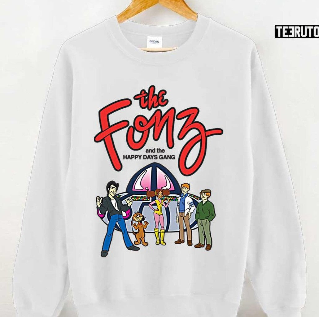 The Fonz And The Happy Days Gang Cartoon Art Unisex T-shirt