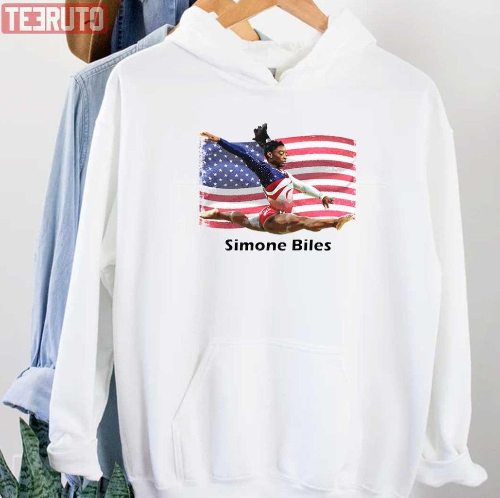 Simone Biles American Flag Unisex Hoodie