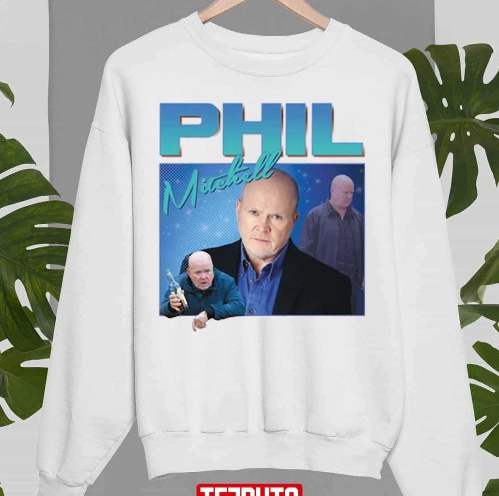 Phil Mitchell Homage Funny Uk Tribute Tv Fan 90s Legend Unisex T-shirt