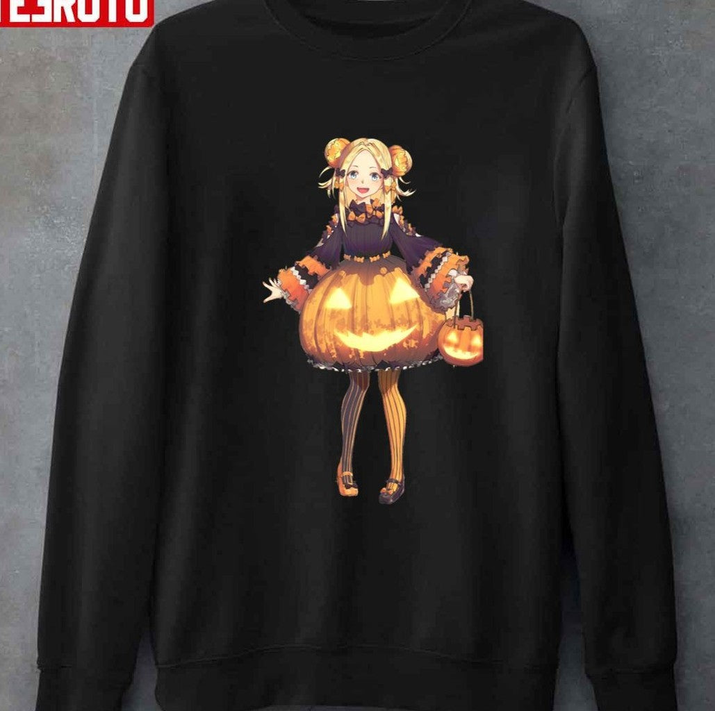 Anime Girl Halloween Pumpkin Unisex T-Shirt