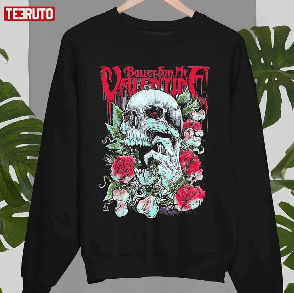 Roses Skull Bullet For My Valentine Creepy Artwork Unisex Sweatshirt