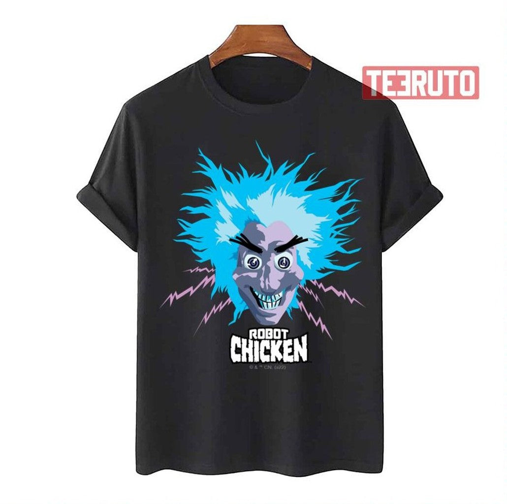 Scientist Head Graphic Robot Chicken Unisex T-Shirt