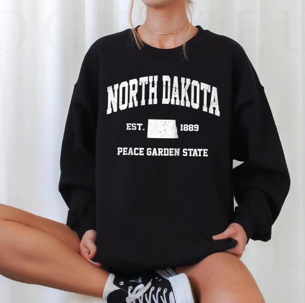 Nd Usa Vintage State Athletic North Dakota Unisex Sweatshirt
