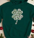 Shamrock Leopard Print St Patricks Day Unisex Hoodie