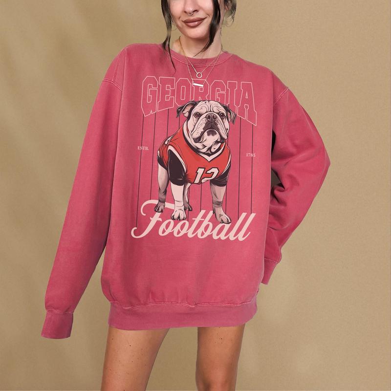 Retro Georgia Football Sweatshirt, Unisex Vintage Georgia Football Jersey Graphic Crewneck Sweatshirt, Football Sports Memorabilia, Full Sizes, Full C