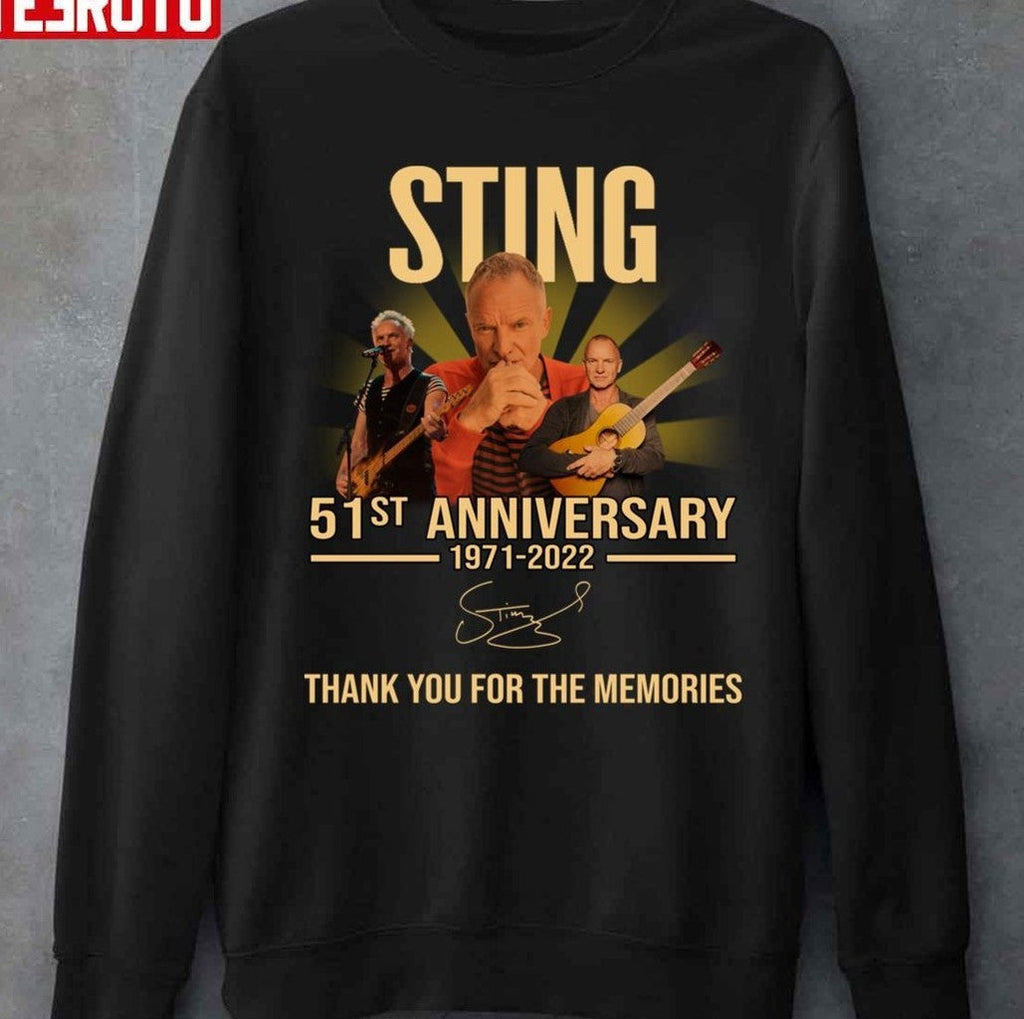 51st Anniversary Gordon Matthew Sting 1971 2022 Thank You For Memories Signature Unisex T-Shirt