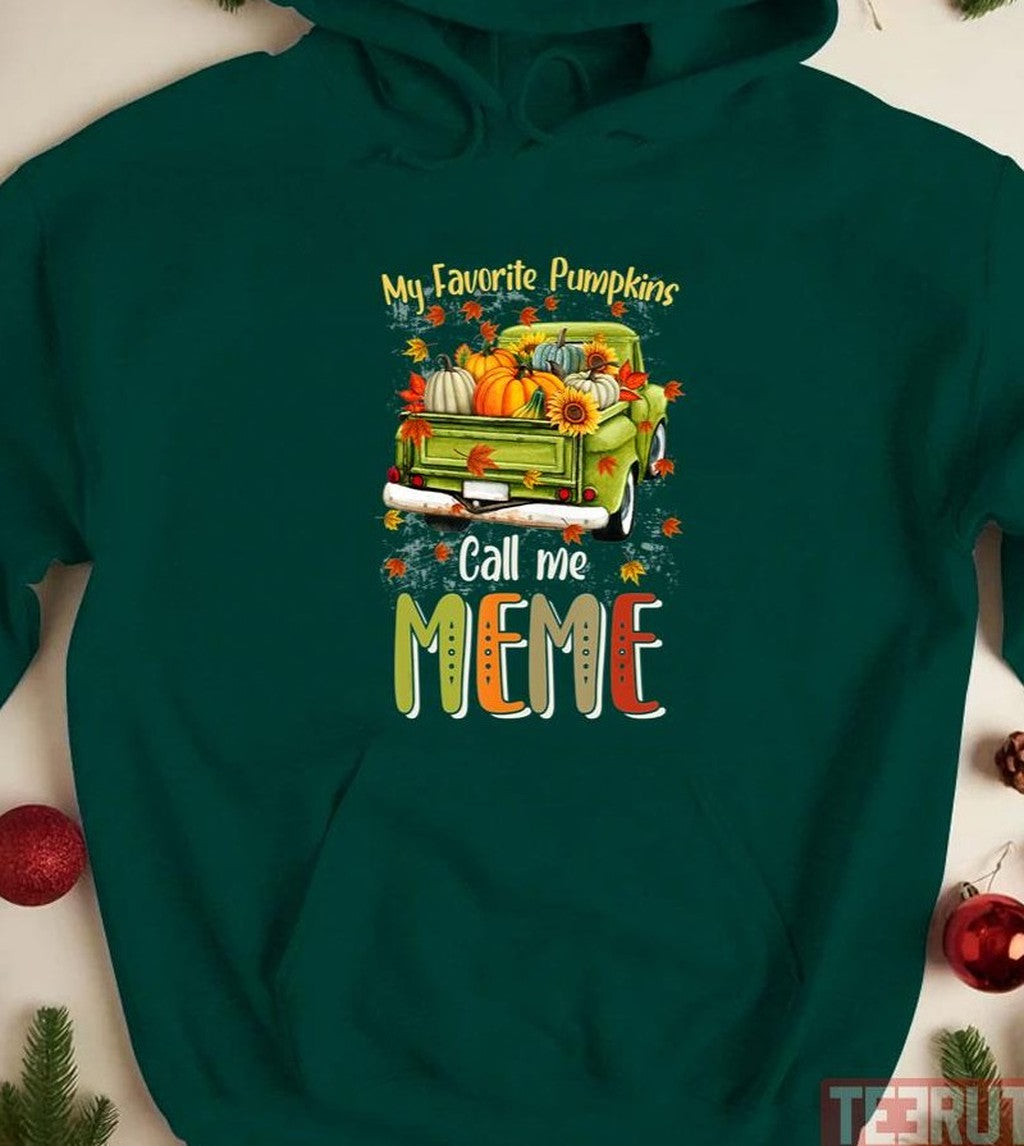 Autumn Halloween Thanksgiving Fall My Favorite Pumpkin Call Me Meme Unisex T-shirt