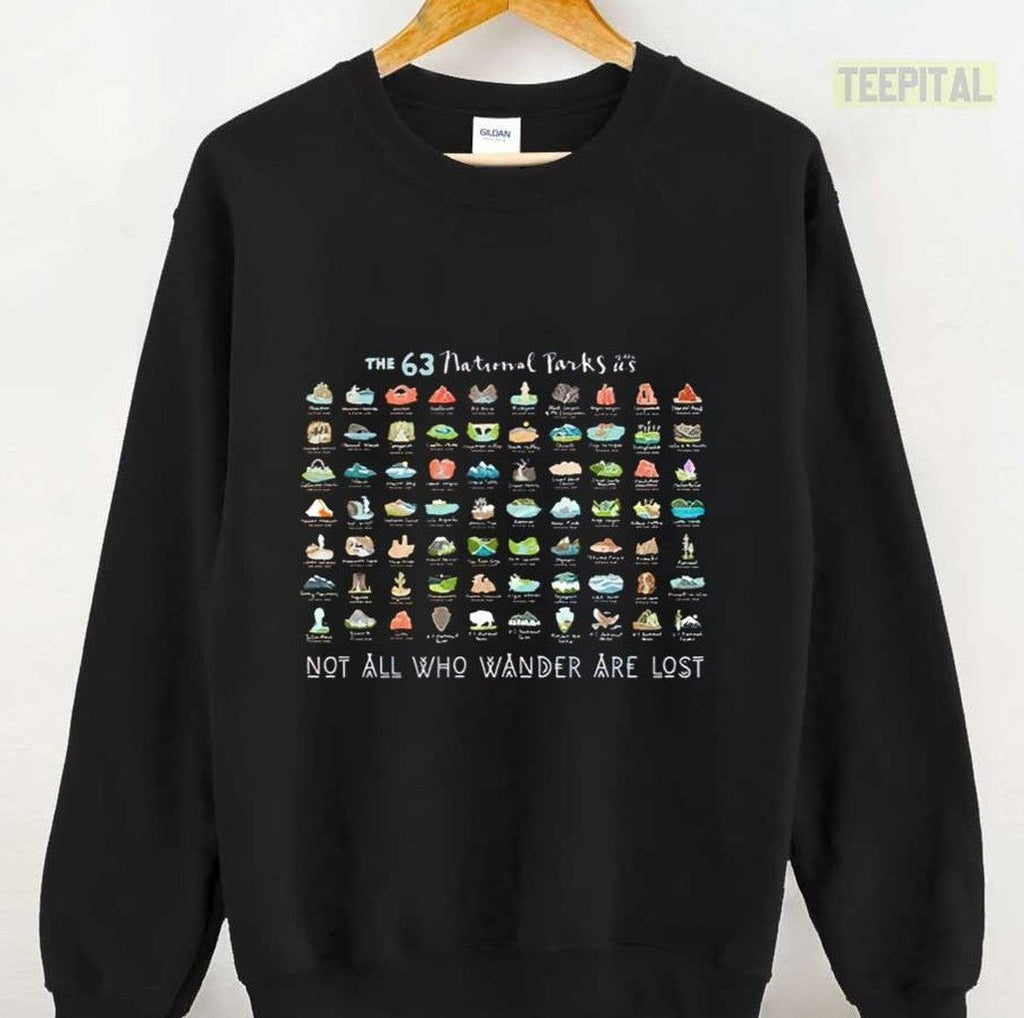 63 US National Parks USA Road Trip T-Shirt