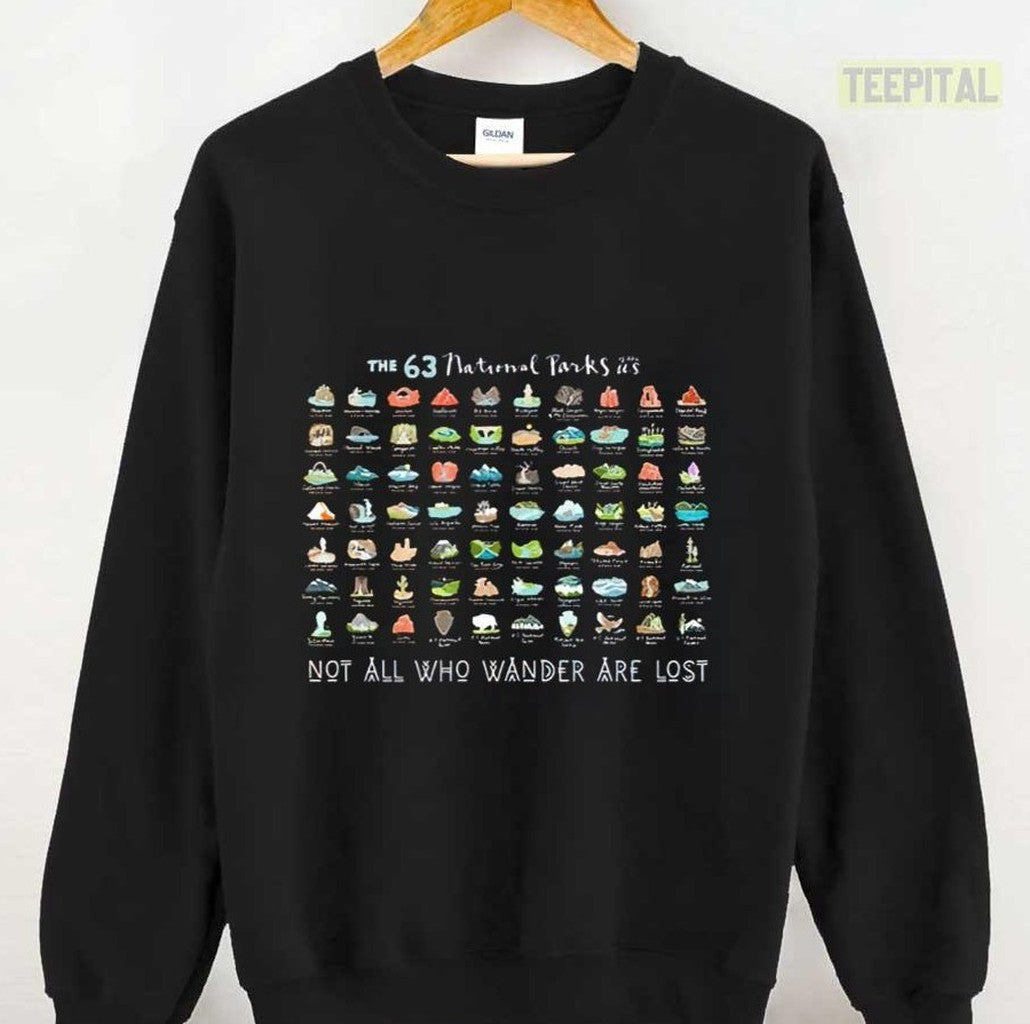 63 US National Parks USA Road Trip T-Shirt