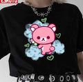 Pink Korilakkuma With Blue Clouds Unisex T-Shirt