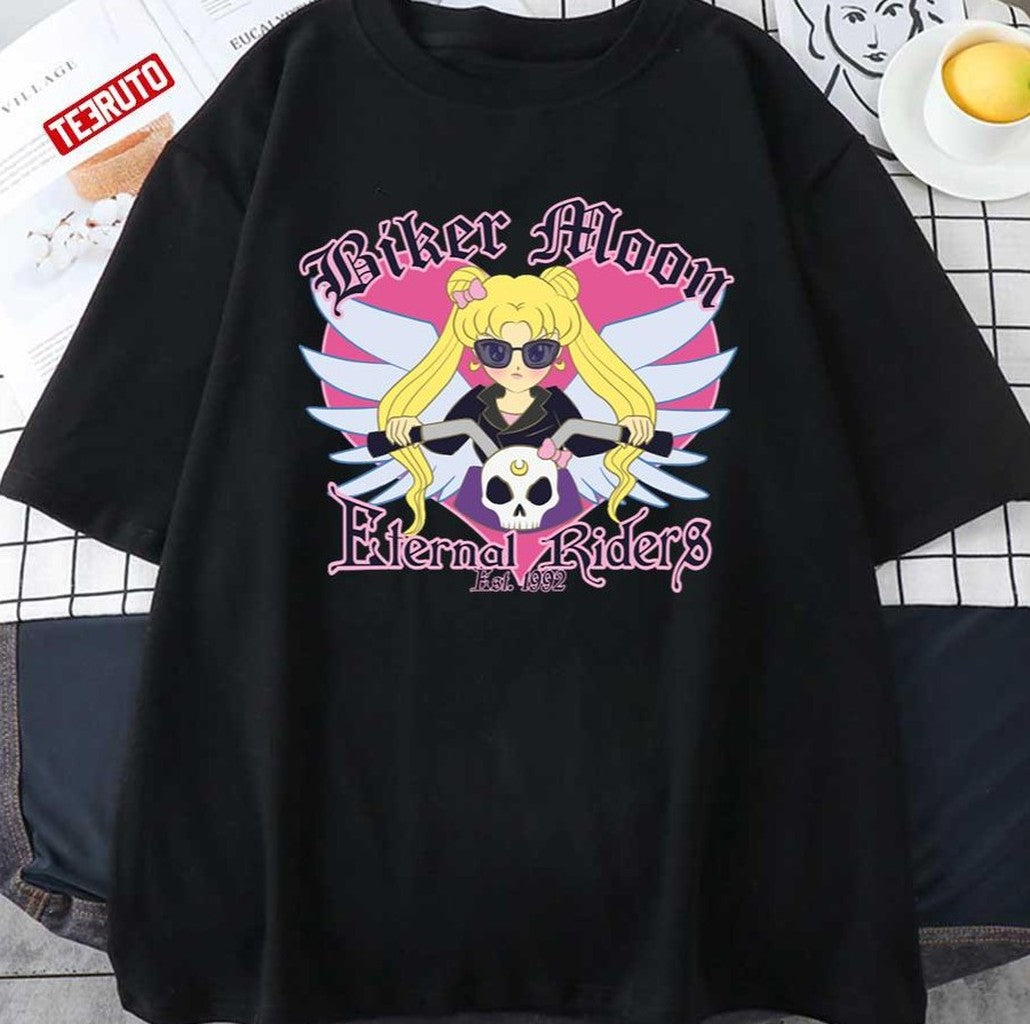 Biker Moon Sailor Moon Manga Anime Art Unisex T-Shirt