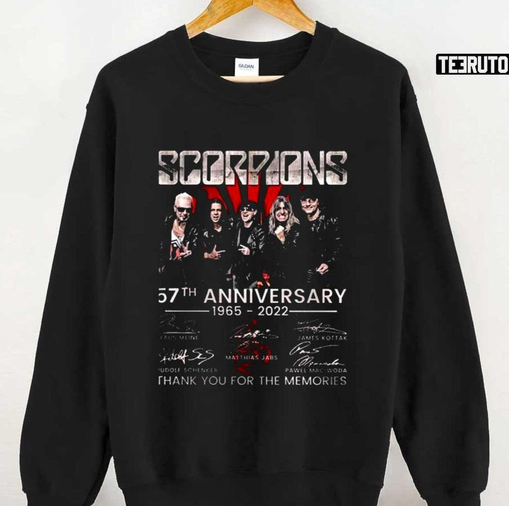 Scorpions 57th Anniversary 1965 2022 Signatures Thank You For The Memories Unisex T-Shirt