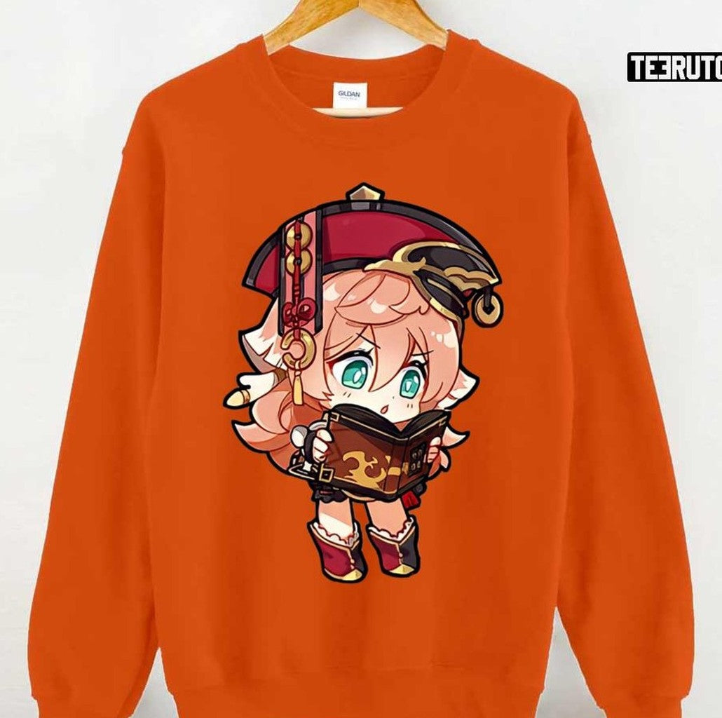 Reading Chibi Yanfei Genshin Impact Unisex T-Shirt