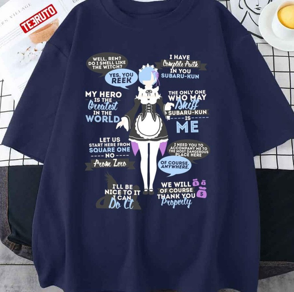 My Hero Is The Greatest In The World Rezero Anime Rem Quotes Unisex Sweatshirt